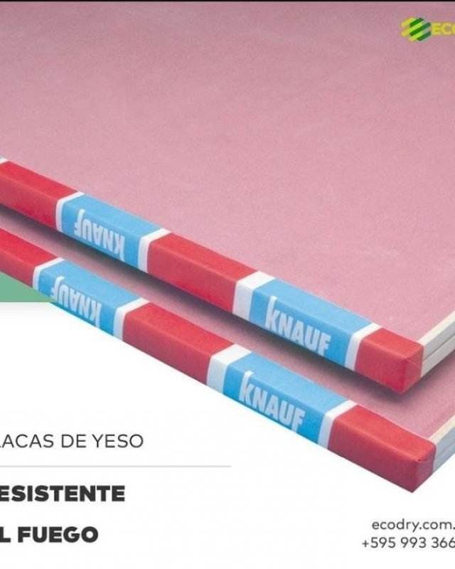 PLACA YESO 12,5 MM ROJA KNAUF (1.20 X 2.40)